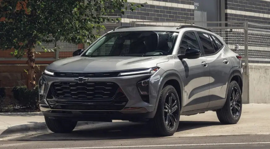 Side view of 2025 Chevrolet Trax in red – one of the best SUVs under $30,000